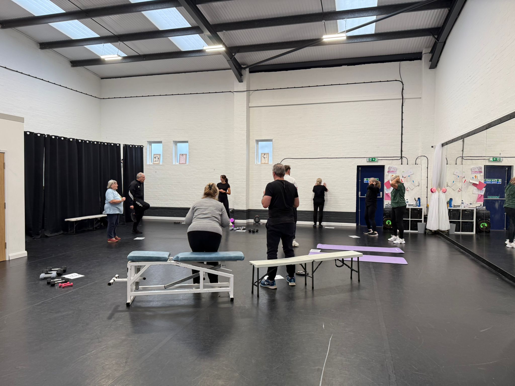 Diverse group exercise class